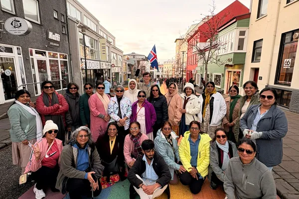 An HCG group on the rainbow street in Reykjavik