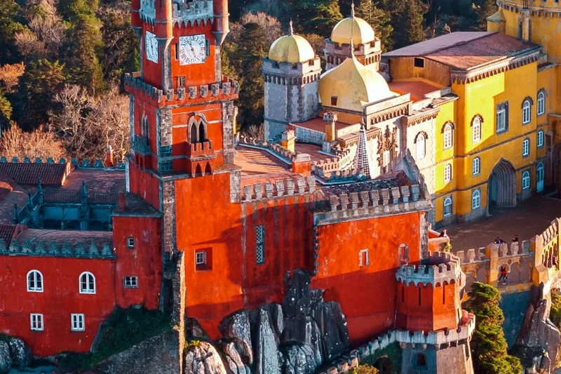 Pena Palace above the forest at Sintra